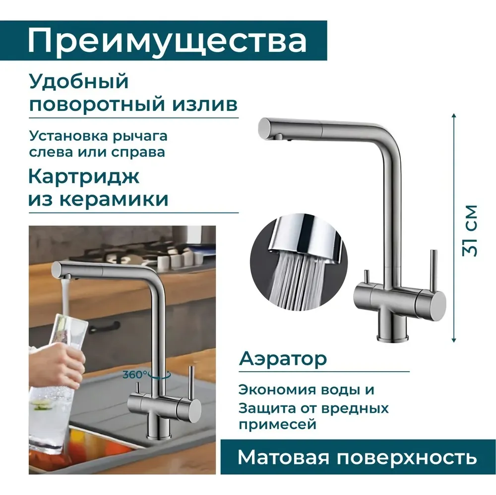 Смеситель для кухни ALVEUS AQUILA SAT(1139805)